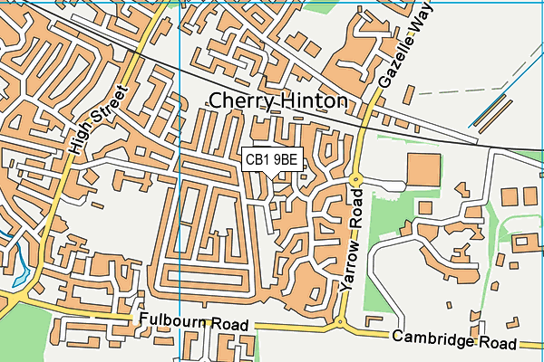 CB1 9BE map - OS VectorMap District (Ordnance Survey)