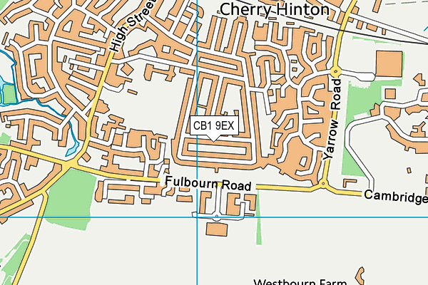 CB1 9EX map - OS VectorMap District (Ordnance Survey)