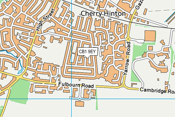 CB1 9EY map - OS VectorMap District (Ordnance Survey)