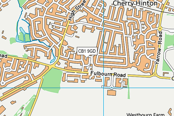 CB1 9GD map - OS VectorMap District (Ordnance Survey)