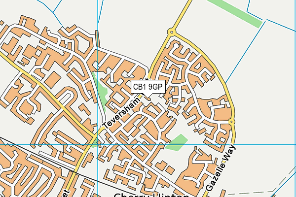 CB1 9GP map - OS VectorMap District (Ordnance Survey)