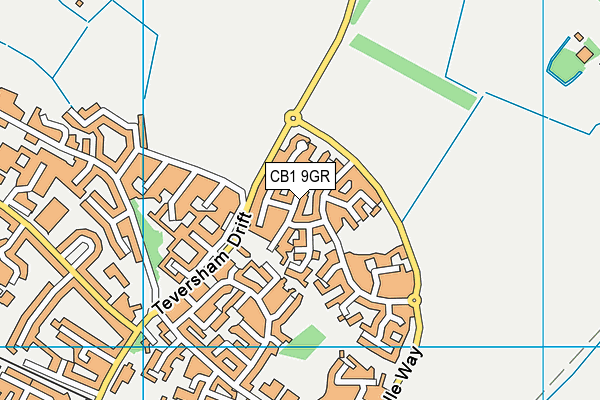 CB1 9GR map - OS VectorMap District (Ordnance Survey)