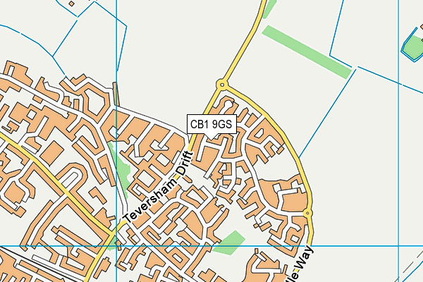 CB1 9GS map - OS VectorMap District (Ordnance Survey)