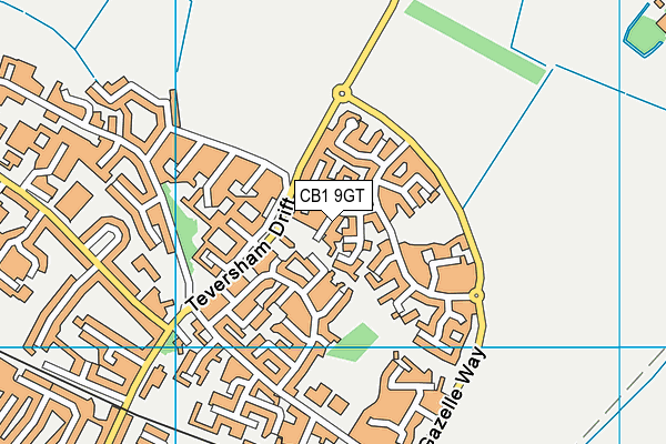 CB1 9GT map - OS VectorMap District (Ordnance Survey)