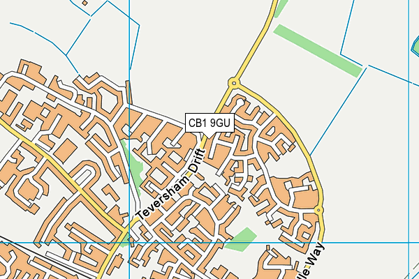 CB1 9GU map - OS VectorMap District (Ordnance Survey)