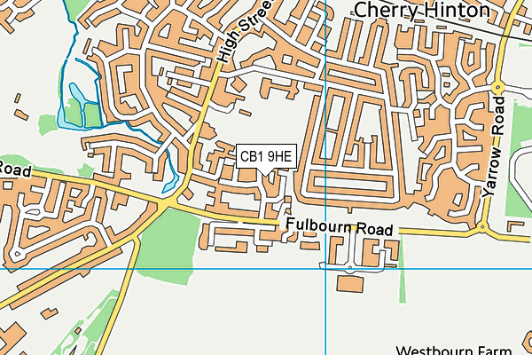 CB1 9HE map - OS VectorMap District (Ordnance Survey)