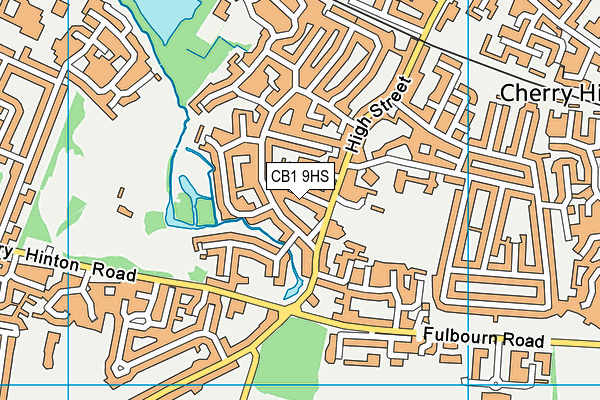 CB1 9HS map - OS VectorMap District (Ordnance Survey)