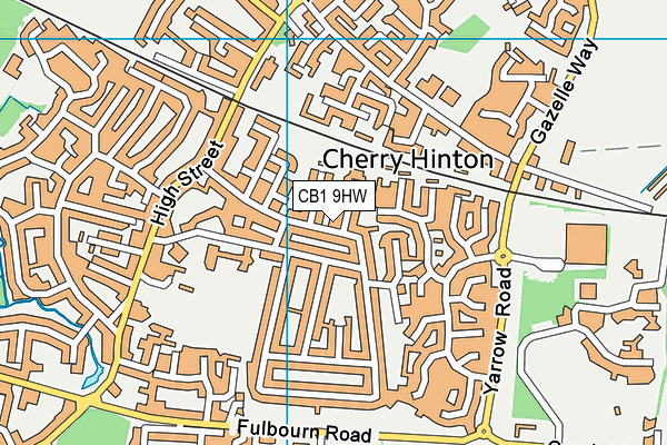 CB1 9HW map - OS VectorMap District (Ordnance Survey)