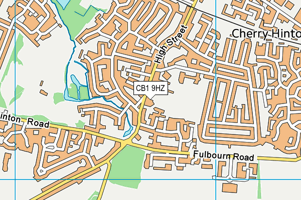 CB1 9HZ map - OS VectorMap District (Ordnance Survey)