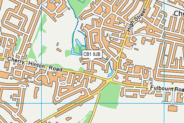 CB1 9JB map - OS VectorMap District (Ordnance Survey)