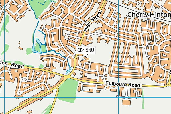 CB1 9NU map - OS VectorMap District (Ordnance Survey)