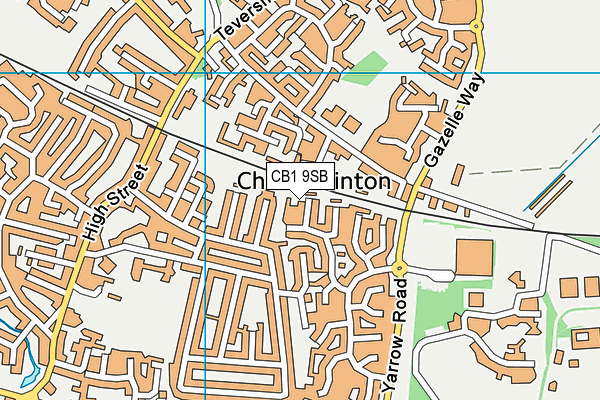 CB1 9SB map - OS VectorMap District (Ordnance Survey)