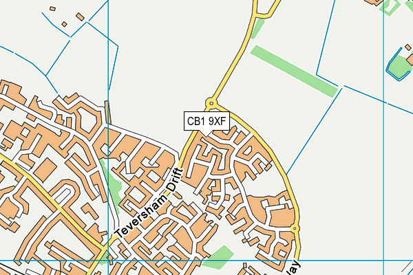 CB1 9XF map - OS VectorMap District (Ordnance Survey)