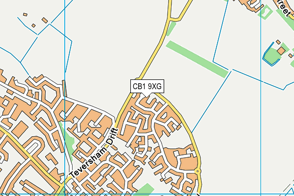 CB1 9XG map - OS VectorMap District (Ordnance Survey)