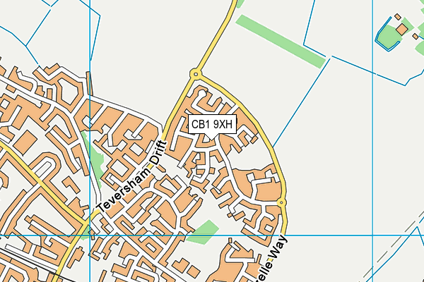 CB1 9XH map - OS VectorMap District (Ordnance Survey)