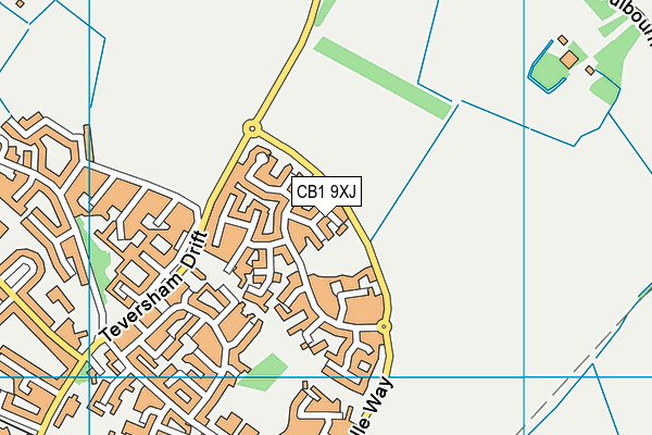 CB1 9XJ map - OS VectorMap District (Ordnance Survey)