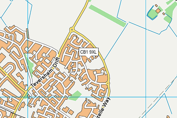 CB1 9XL map - OS VectorMap District (Ordnance Survey)