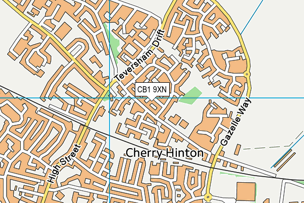 CB1 9XN map - OS VectorMap District (Ordnance Survey)