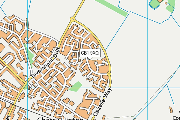 CB1 9XQ map - OS VectorMap District (Ordnance Survey)