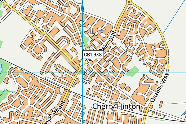 CB1 9XS map - OS VectorMap District (Ordnance Survey)