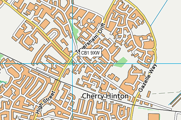 CB1 9XW map - OS VectorMap District (Ordnance Survey)