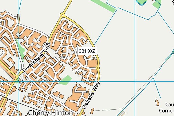 CB1 9XZ map - OS VectorMap District (Ordnance Survey)