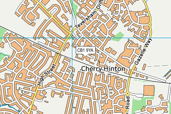 CB1 9YA map - OS VectorMap District (Ordnance Survey)