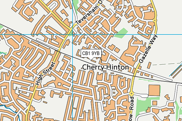 CB1 9YB map - OS VectorMap District (Ordnance Survey)