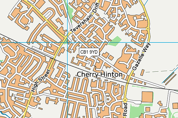 CB1 9YD map - OS VectorMap District (Ordnance Survey)