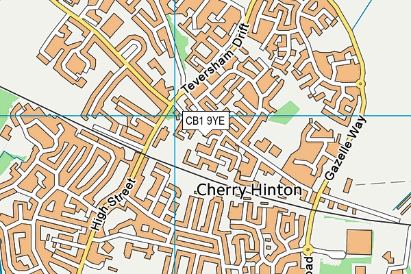 CB1 9YE map - OS VectorMap District (Ordnance Survey)