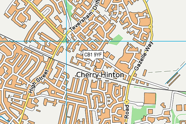 CB1 9YF map - OS VectorMap District (Ordnance Survey)