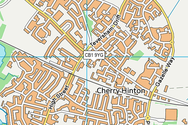 CB1 9YG map - OS VectorMap District (Ordnance Survey)