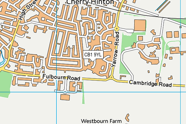 CB1 9YL map - OS VectorMap District (Ordnance Survey)