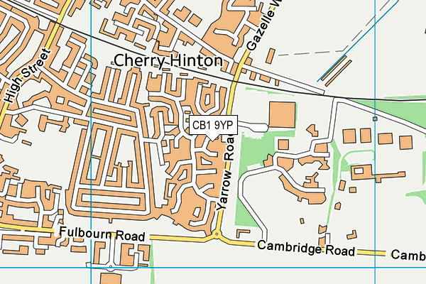 CB1 9YP map - OS VectorMap District (Ordnance Survey)