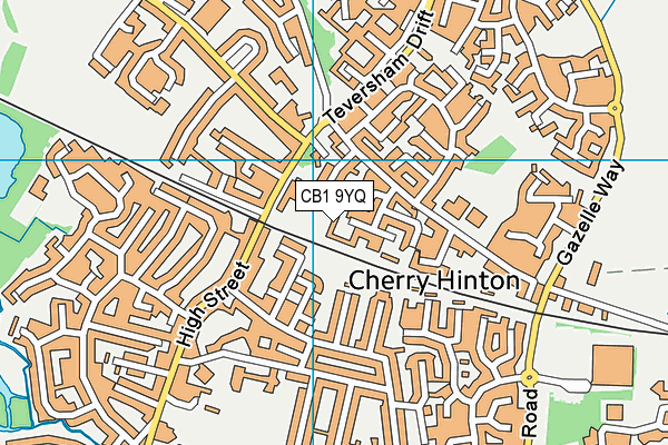 CB1 9YQ map - OS VectorMap District (Ordnance Survey)