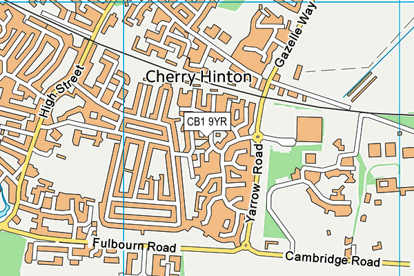 CB1 9YR map - OS VectorMap District (Ordnance Survey)