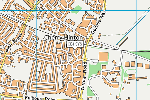 CB1 9YS map - OS VectorMap District (Ordnance Survey)