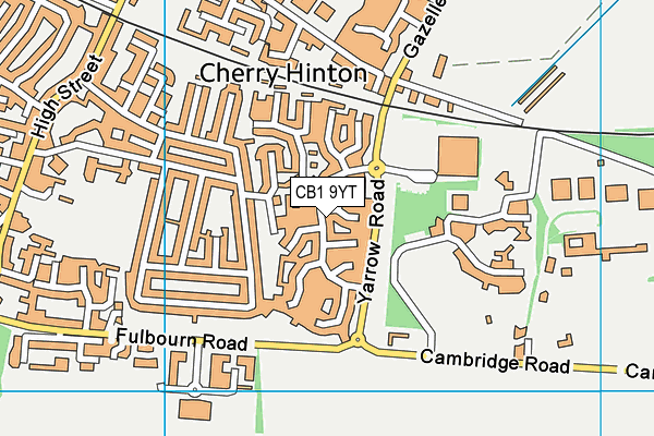 CB1 9YT map - OS VectorMap District (Ordnance Survey)