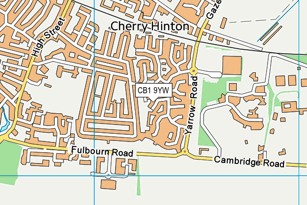 CB1 9YW map - OS VectorMap District (Ordnance Survey)