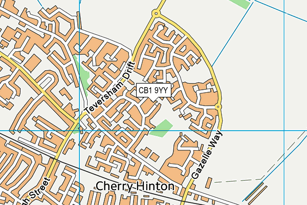 CB1 9YY map - OS VectorMap District (Ordnance Survey)