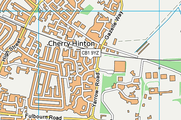 CB1 9YZ map - OS VectorMap District (Ordnance Survey)