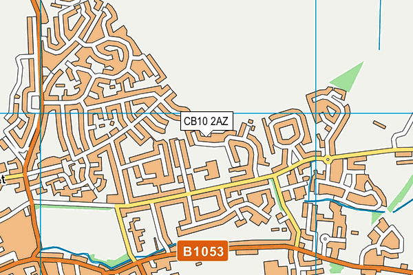 CB10 2AZ map - OS VectorMap District (Ordnance Survey)