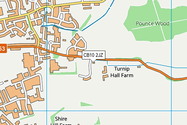 CB10 2JZ map - OS VectorMap District (Ordnance Survey)