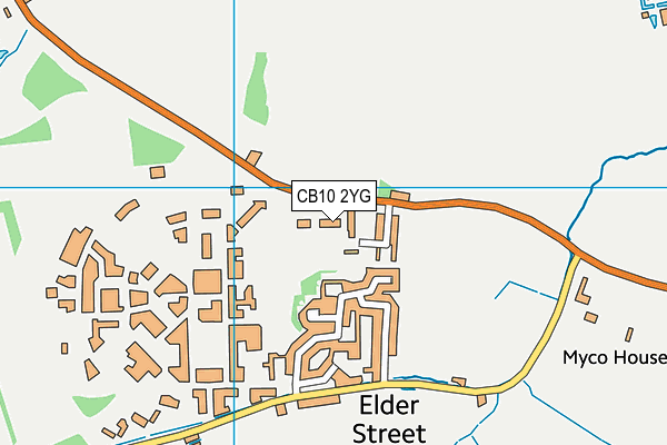 CB10 2YG map - OS VectorMap District (Ordnance Survey)