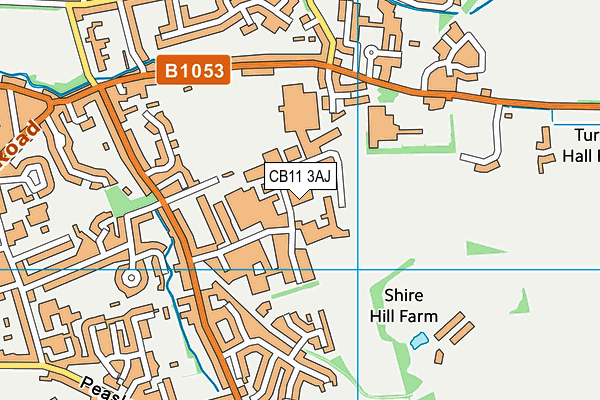 CB11 3AJ map - OS VectorMap District (Ordnance Survey)