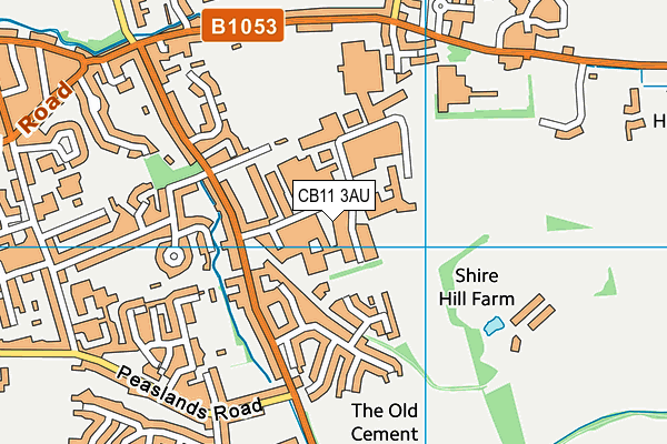 CB11 3AU map - OS VectorMap District (Ordnance Survey)