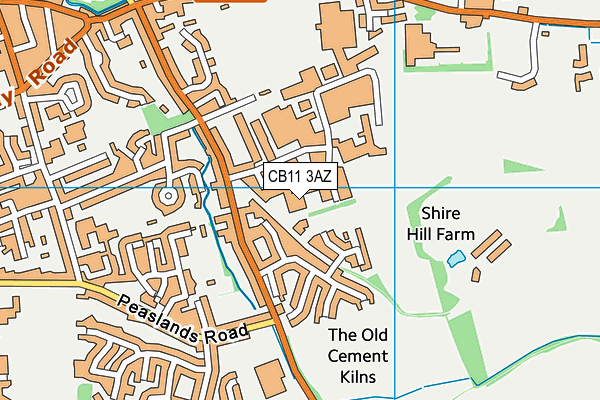 CB11 3AZ map - OS VectorMap District (Ordnance Survey)