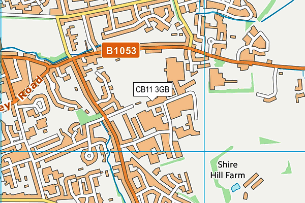 Just Gym (Closed) map (CB11 3GB) - OS VectorMap District (Ordnance Survey)