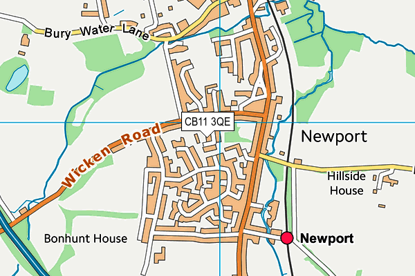 CB11 3QE map - OS VectorMap District (Ordnance Survey)