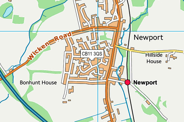 CB11 3QS map - OS VectorMap District (Ordnance Survey)